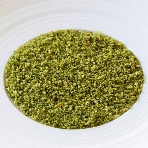 Lovage crumb for a crispy crust