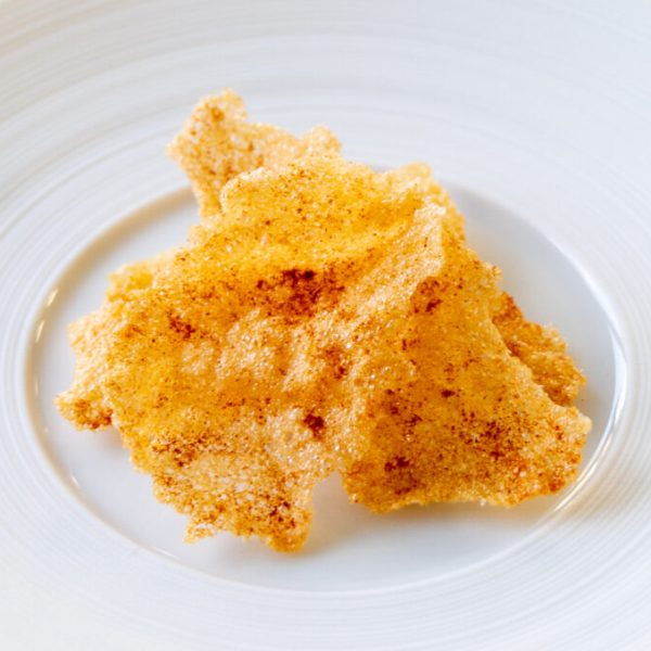 Scallop roe crisp or cracker