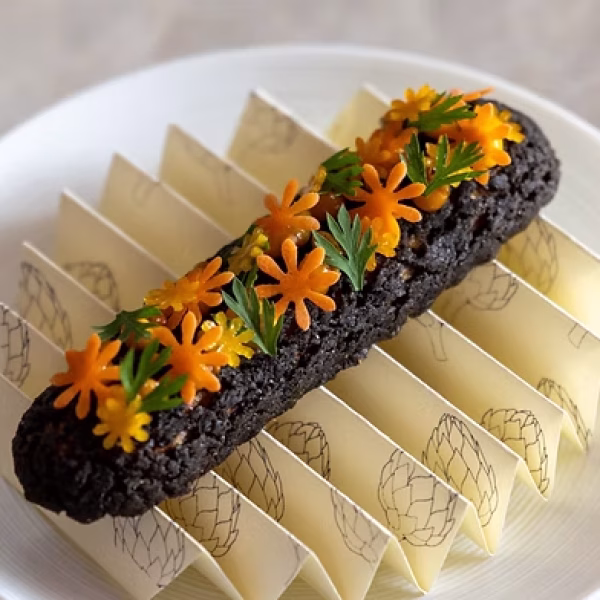 Carrot & sunflower seed eclairs