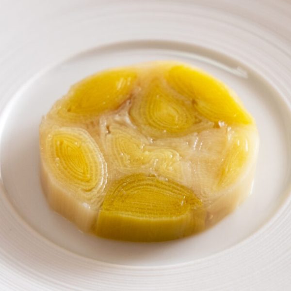 Vegan leek terrine