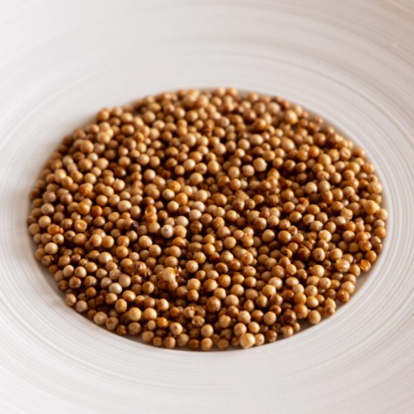Puffed mustard seeds