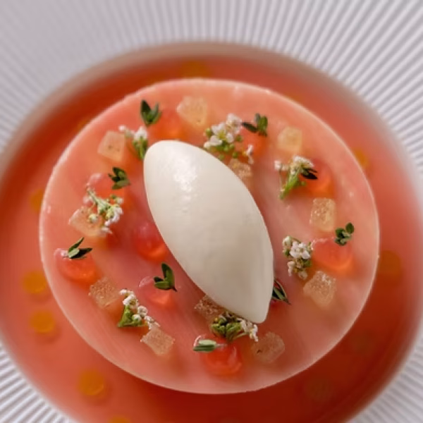 Rhubarb & white chocolate dessert