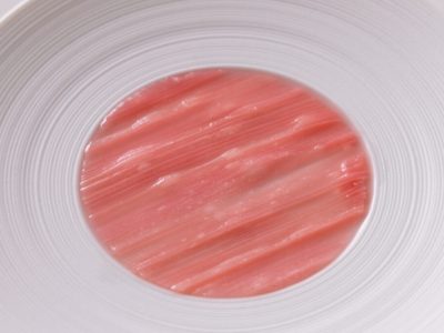 Sous-vide rhubarb disc