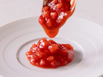 Strawberry & lilac compote